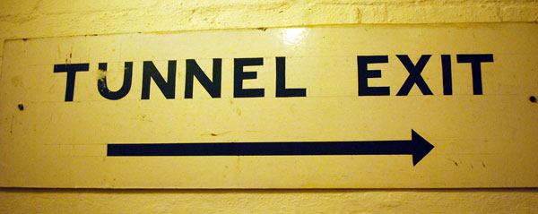 VIntage sign inside the nuclear bunker