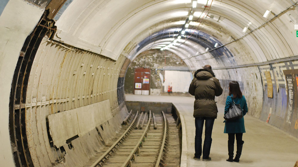 Disused tube tunnel at Aldwych Tube Station