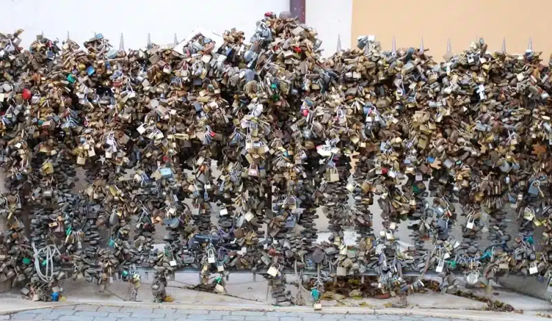 The Lovers Padlocks in Pecs Hungary