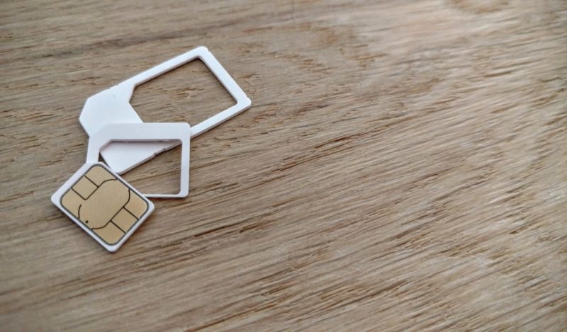 Sim cards on a timber table