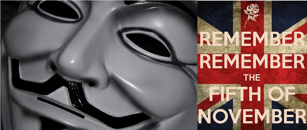 Guy Fawkes mask and poem