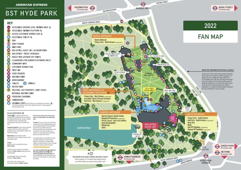 BST Hyde Park 2022 Map