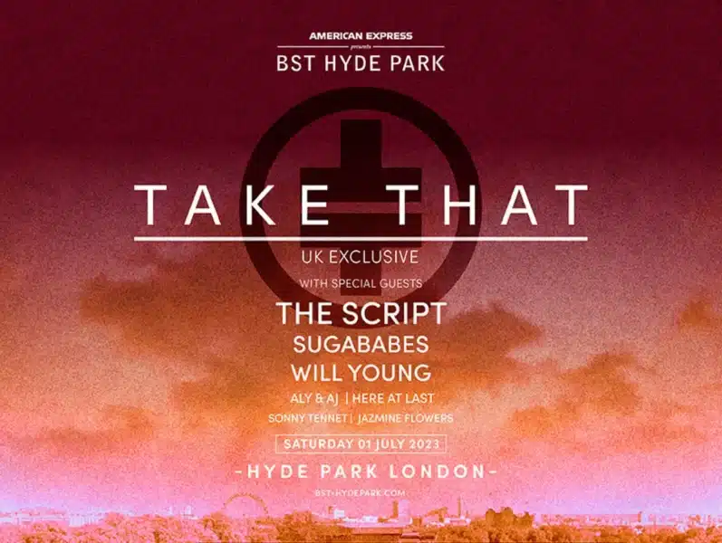 Take That banner image from BST website