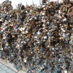 The Love Lock Wall in Pecs, Hungary