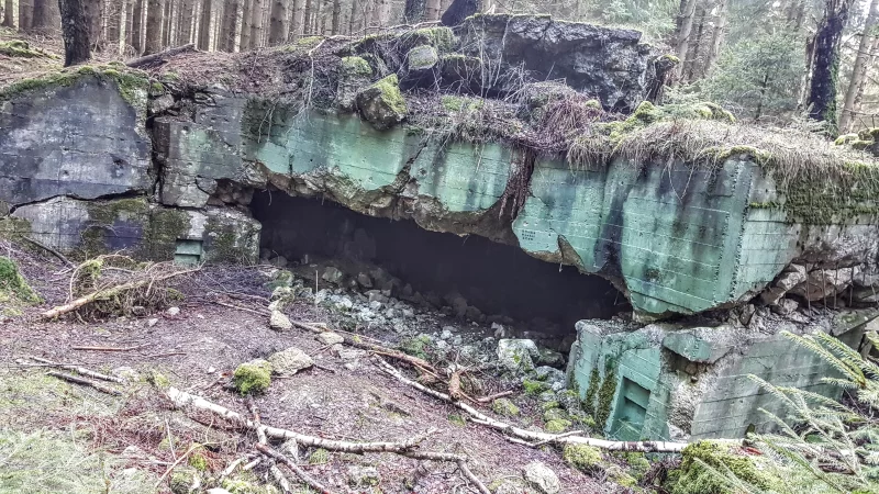 Close up of a bunker encountered during a walk in Hurtgen Forest