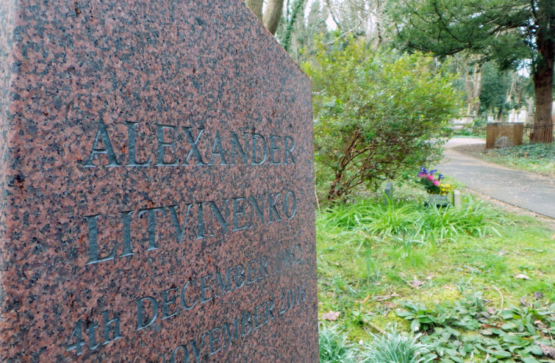 Alexander Litvinenko's grave in Highgate cemetery