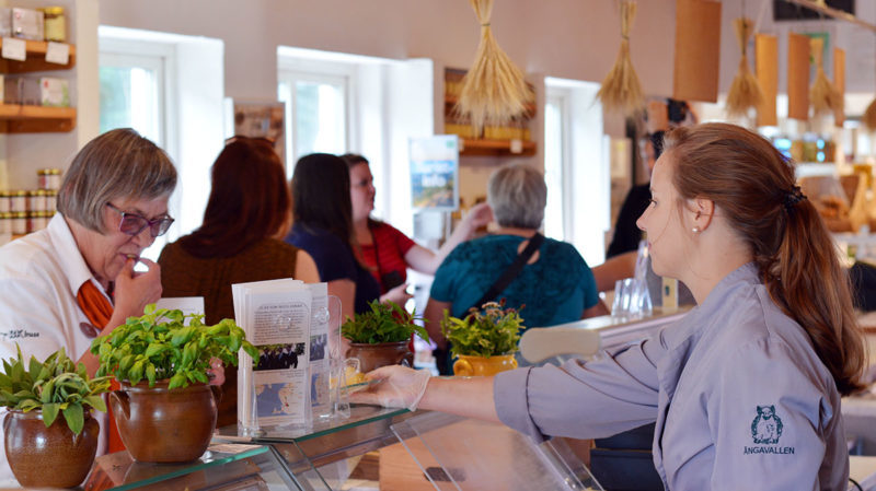 Friendly staff at Angavallen farm shop