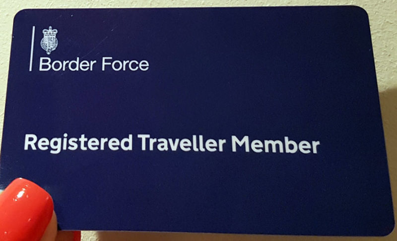 UK Border Force Registered Traveller membership card