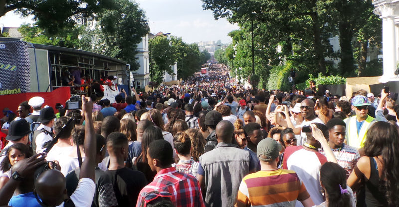 People as far as the eye can see at Notting Hill Carnival 