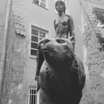 Bare lady on the Bear statue