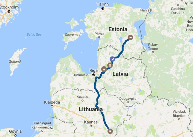 From Tartu, Estonia to Vilnius, Lithuania