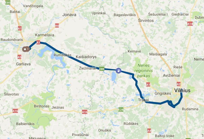 Vilnius to Kaunas, Lithuania