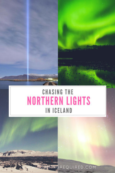 Pinterest image Chasing Northern Lights in Iceland