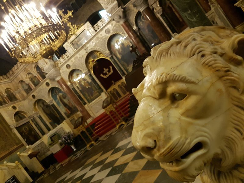Inside the grand Alexander Nevsky Cathedral