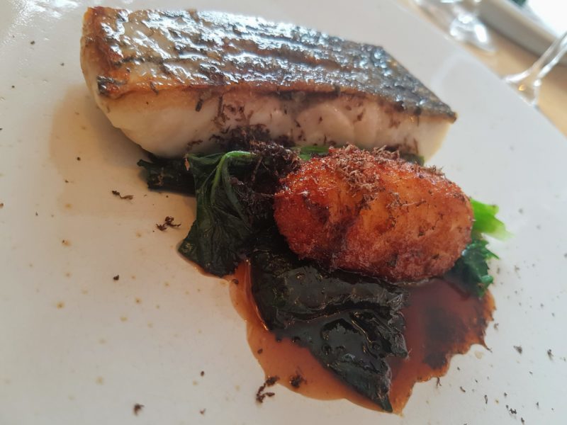 Pan Roasted Fillet of Stone Bass. Thompson's, Isle of Wight restaurant