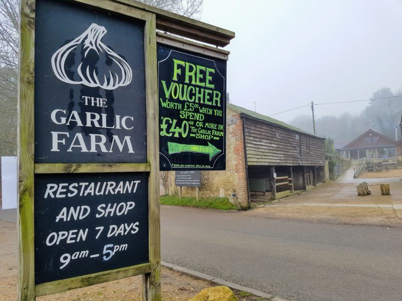 Entrance to the The Garlic Farm on the Isle of Wight