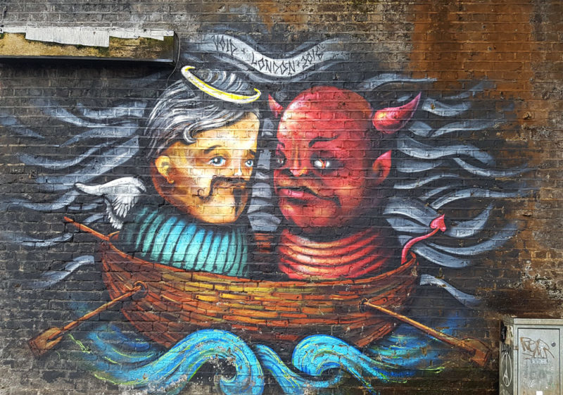 devil1000. Just one of the many pieces of Camden street art you can encounter when taking the time to explore the Camden area. 