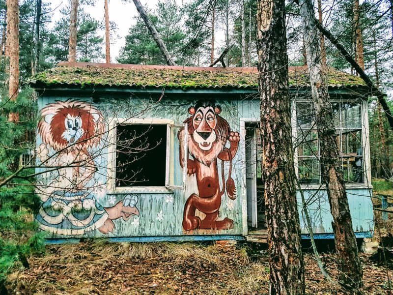 One of the cabins at the Chernobyl worker's recreation park