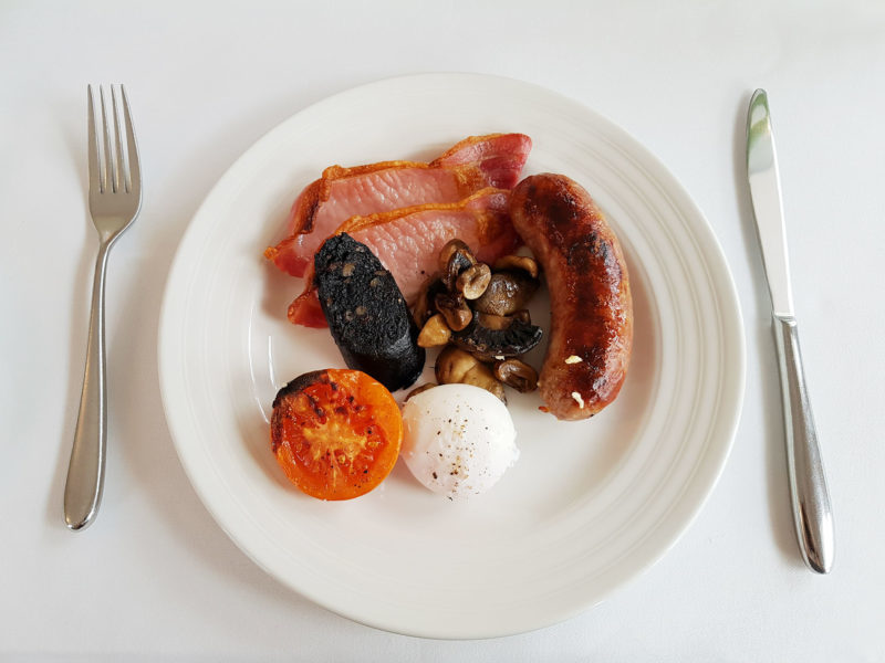 Full English breakfast at Forelles, Fishmore Hall