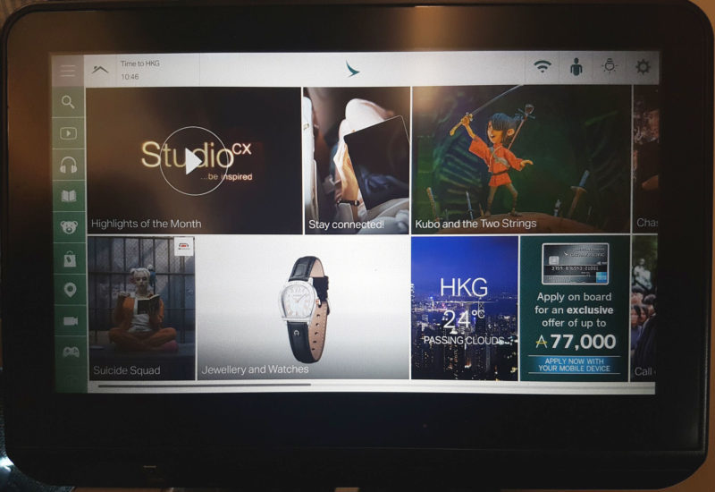 In-Flight Entertainment on A350 aircraft with Cathay Pacific. 