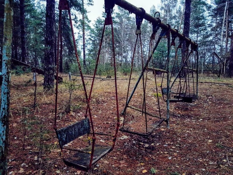 Swing set at the Chernobyl recreation park