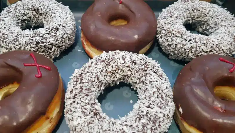 A box of assorted Crosstown donuts 