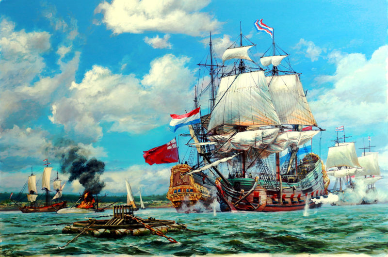 Painting of the Battle of Medway