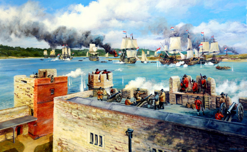 Battle of Medway painting Kevin Clarks