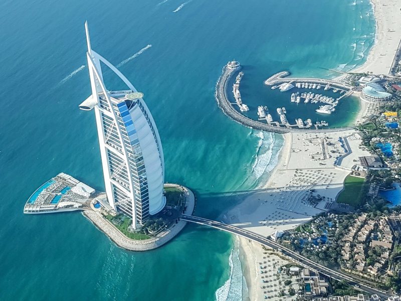 Burj Al Arab from a seaplane