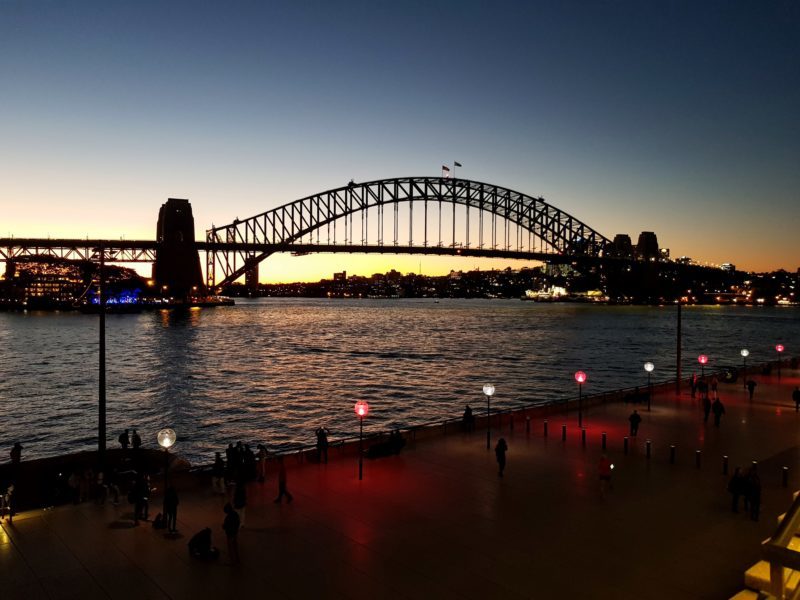 Sydney Harbour Bridge at dusk