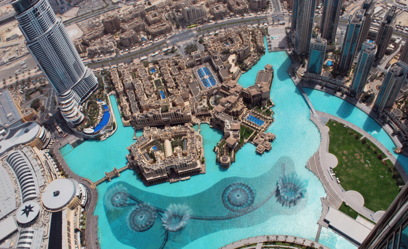 Downtown Dubai, as viewed from the Burj Khalifa