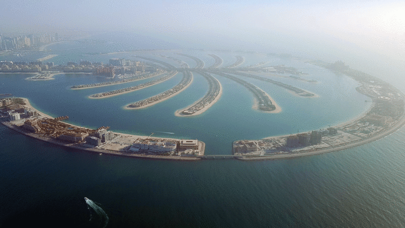 Dubai from a Seawings seaplane