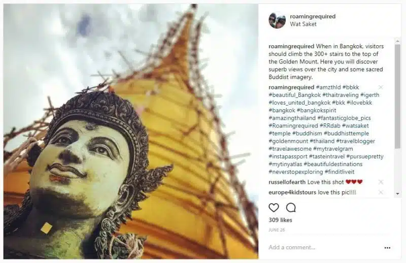 Roaming Required's most popular |Instagram photo of the month was from Thailand