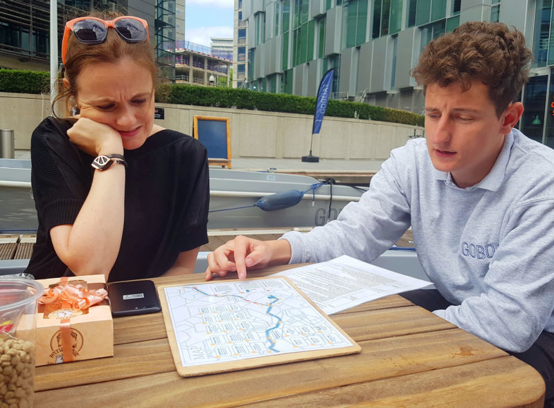 Before sailing with Go Boat, the crew provide instructions and a map.