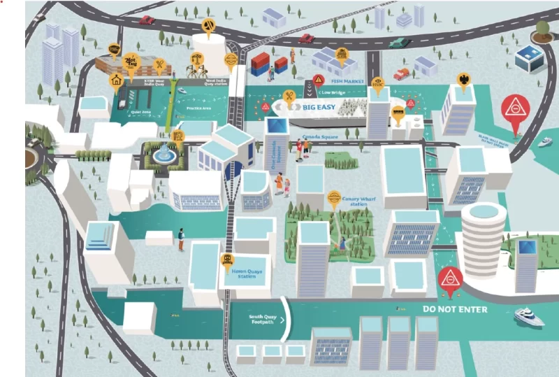 Skuna Boat Hot Tub Boat Canary Wharf Map