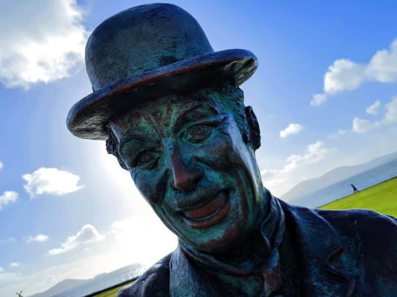 Close up of Charlie Chaplin statue in Ireland