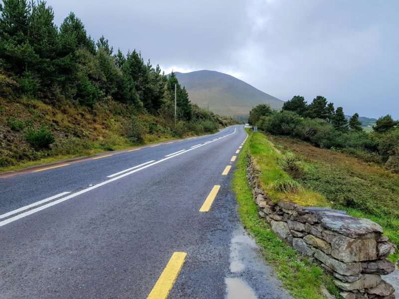 Empty highway along the Ring of Kerry in Ireland
