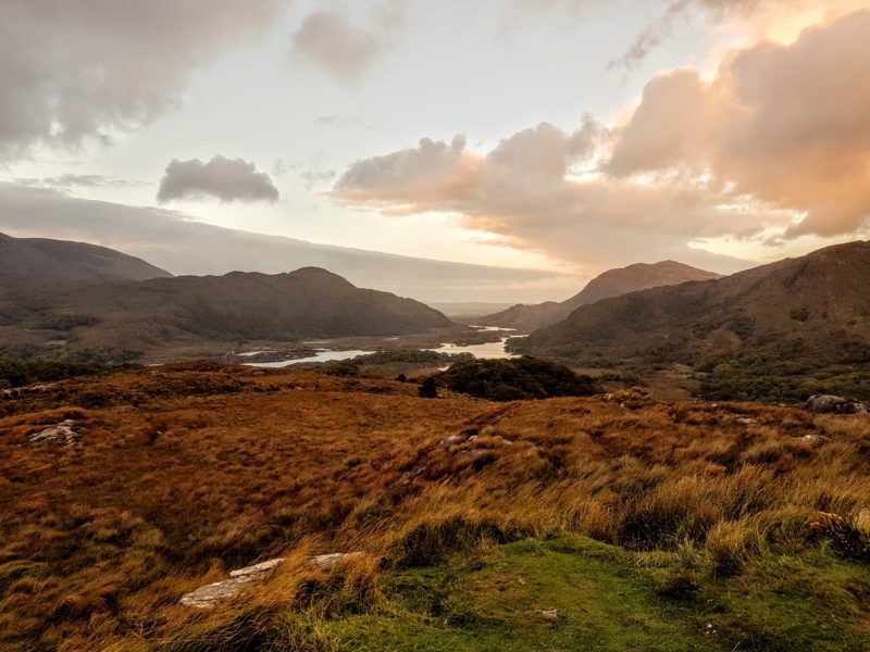 The Ladies View lookout along the Ring of Kerry scenic drive in Ireland