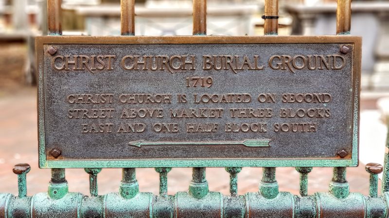 Christ Church Burial Ground sign