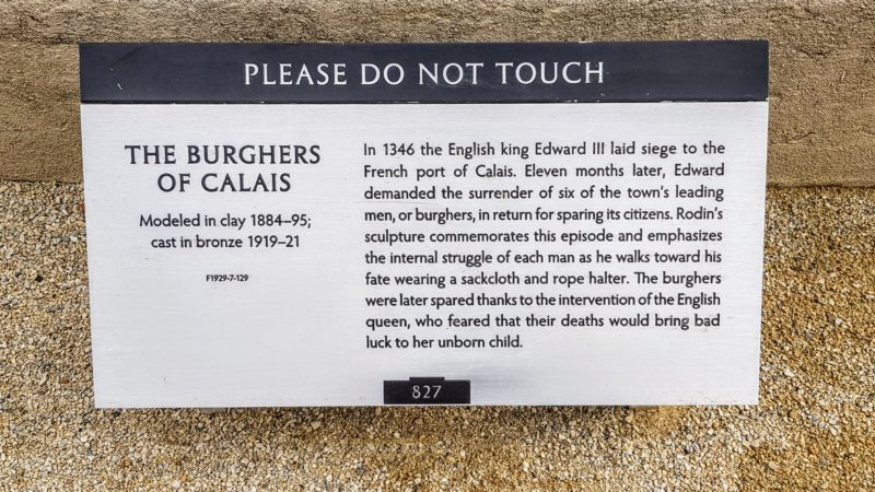 Sign at Rodin Museum 