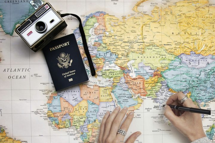 Map with Camera and Passport