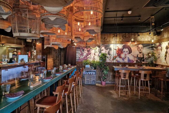 The interior of Yuu Kitchen in Aldgate London