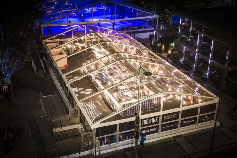 The Ice Rink Canary Wharf from above