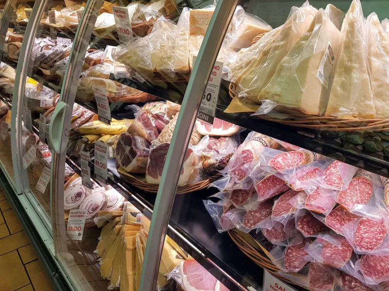 Takeaway cured meats and cheese. There's so much on offer to eat in Bologna, Italy. Make the most of it and enjoy it all.