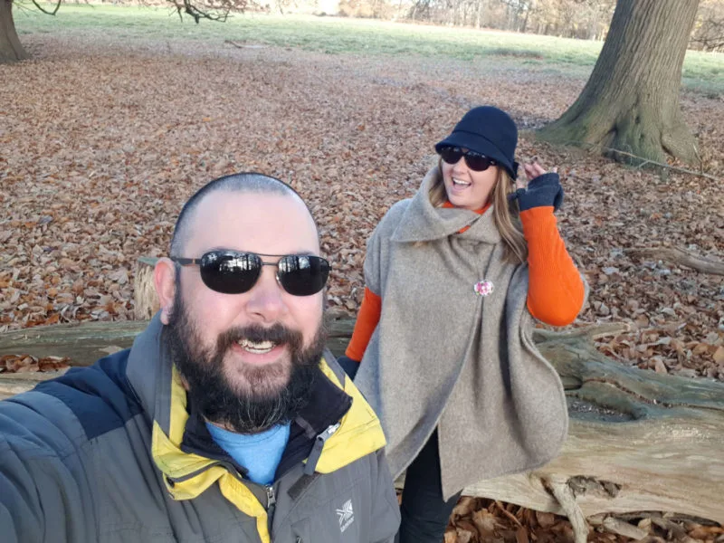 Roma and Russ exploring Richmond Park in London