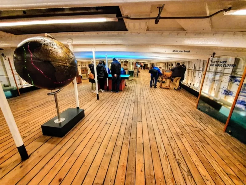 The Tween Deck on the Cutty Sark. Just one of the many views you'll experience when visiting the Cutty Sark in Greenwich London