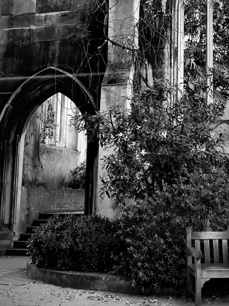 St Dunstan in the East church garden doorway arch