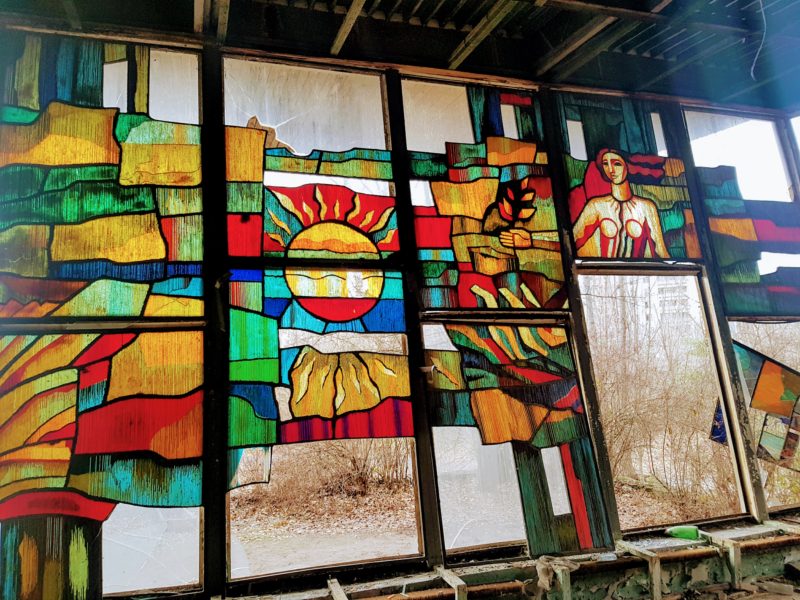 The interior of the cafe in Pripyat