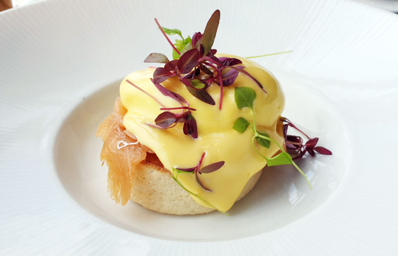 Eggs Royale, smoked salmon, poached eggs and hollandaise at Aqua Shard