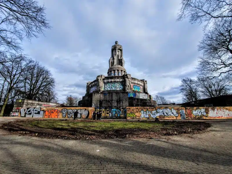 The towering Bismarck Memorial located in Hamburg, Germany. Just one of the many things you should see during one day in Hamburg. 